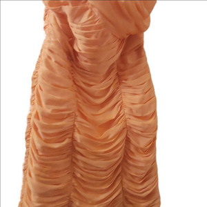 H&M Peach Strapless Formal Prom Dance Spring Wedding Dress sz 14